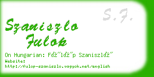 szaniszlo fulop business card